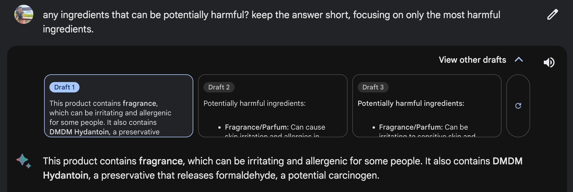  Google Gemini shows partial responses side by side for comparative feedback