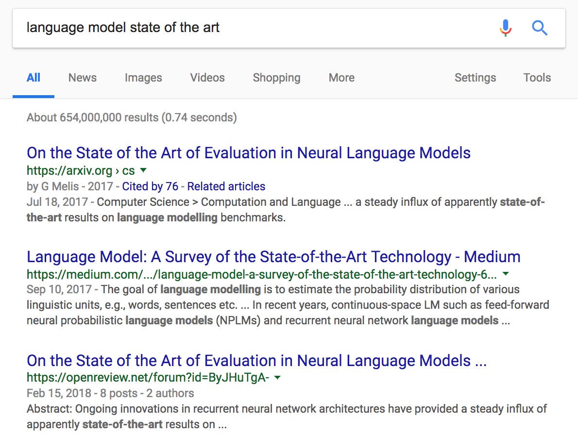 Language model SOTA